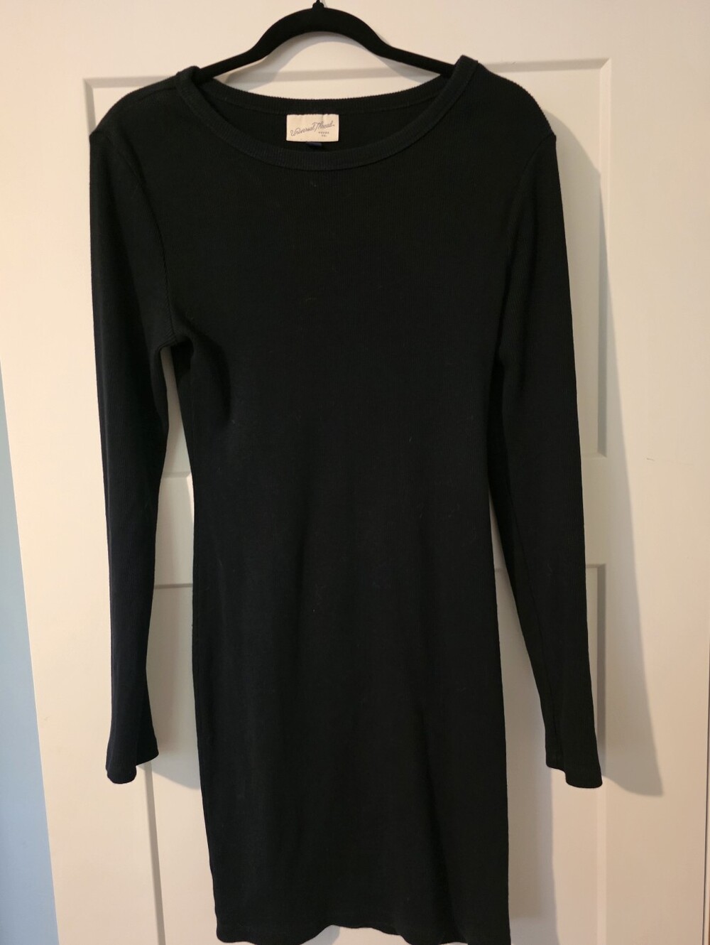 Universal Thread Black Long-Sleeve Knit Bodycon Dress M